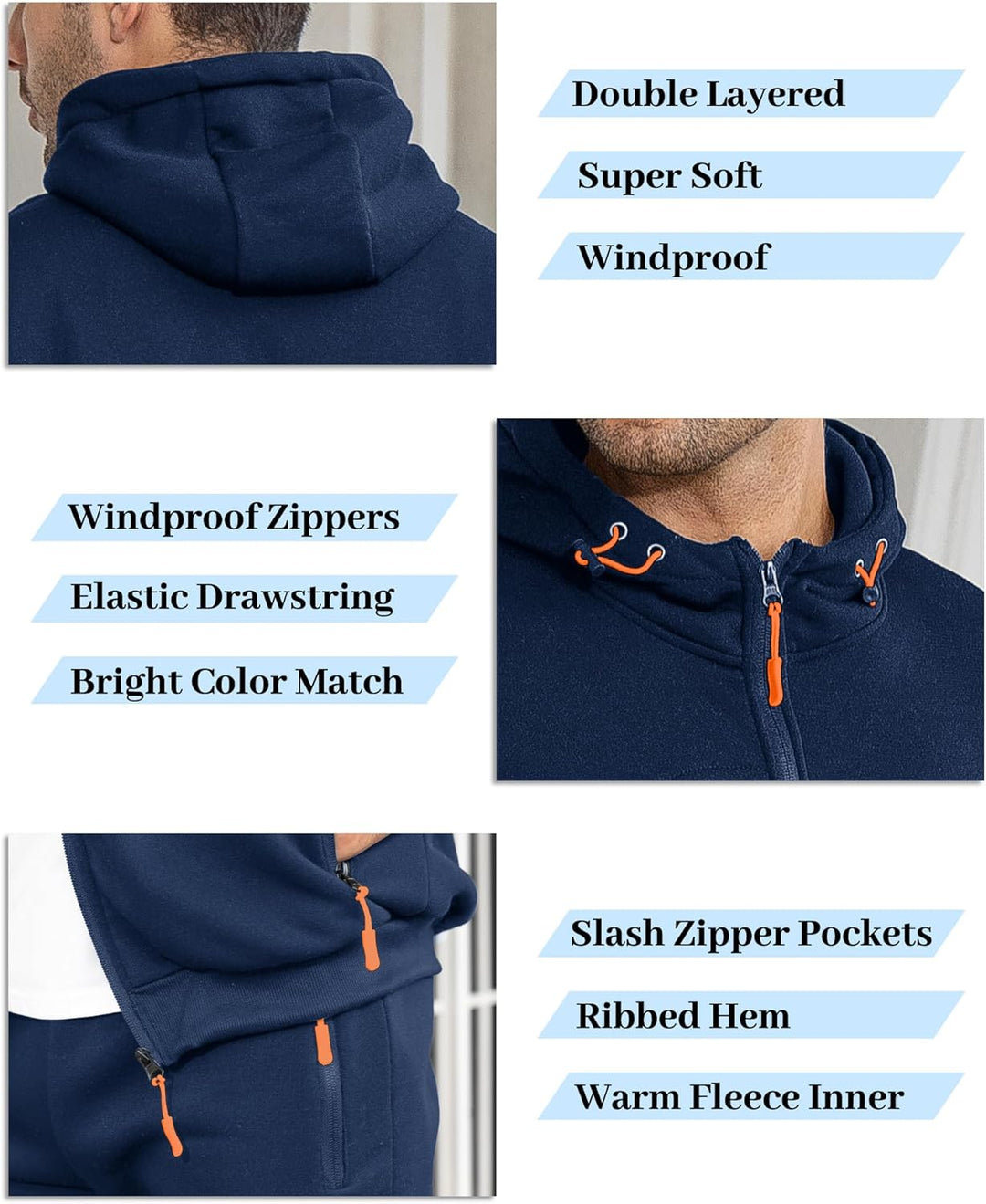 "Herren Slim-Fit-Trainingsanzug atmungsaktiv, dunkelblau, Vorderansicht, stilvoller Look, leichtes Material für Sport & Freiz