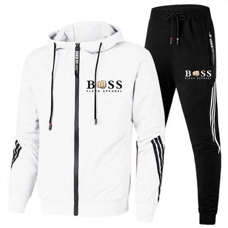 "Herren Sportanzug Set, 2-teilig, atmungsaktiv, schwarz und grau, sportliches Design für Training und Freizeit, bequem."