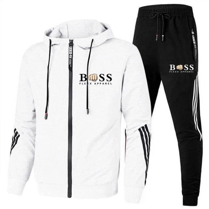 "Herren Sportanzug Set, 2-teilig, atmungsaktiv, schwarz und grau, sportliches Design für Training und Freizeit, bequem."