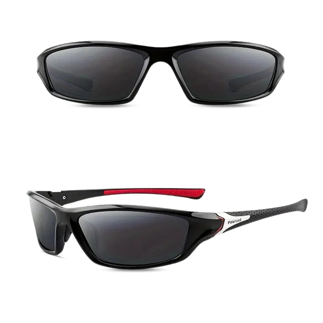 "Herren Sportbrille mit polarisierten Gläsern, UV-Schutz, schlanker Rahmen, ideal für Outdoor-Aktivitäten bei Sonnenschein."