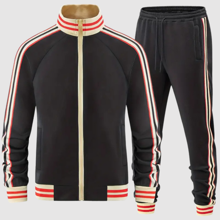 "Herren Trainingsanzug mit Streifen, Jogginghose, sportlich-chic, elastische Knöchel, komfortabel, modischer Look"