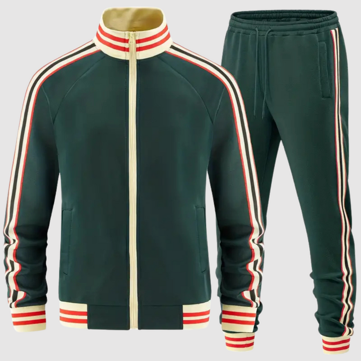 "Herren Trainingsanzug mit Streifen, Jogginghose, sportlich-chic, elastische Knöchel, komfortabel, modischer Look"