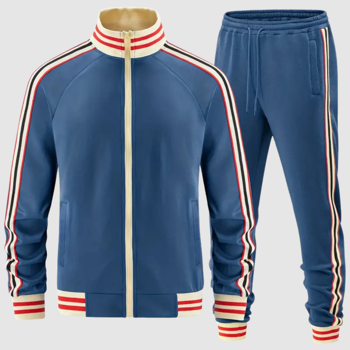 "Herren Trainingsanzug mit Streifen, Jogginghose, sportlich-chic, elastische Knöchel, komfortabel, modischer Look"