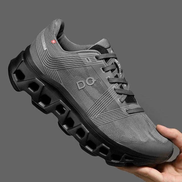 "Herrensneaker, atmungsaktiv, leicht, grau, elegantes Design, Freizeit und Sport, maximaler Komfort, klassische Schnürung."