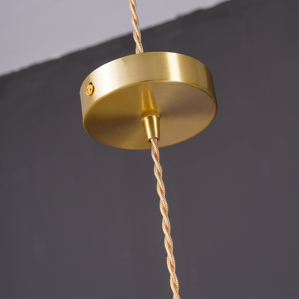 "Hibiskus LED Pendelleuchte, Glas-Messing, Blumenform, verstellbare Höhe, elegantes Design, Wohnraumbeleuchtung"