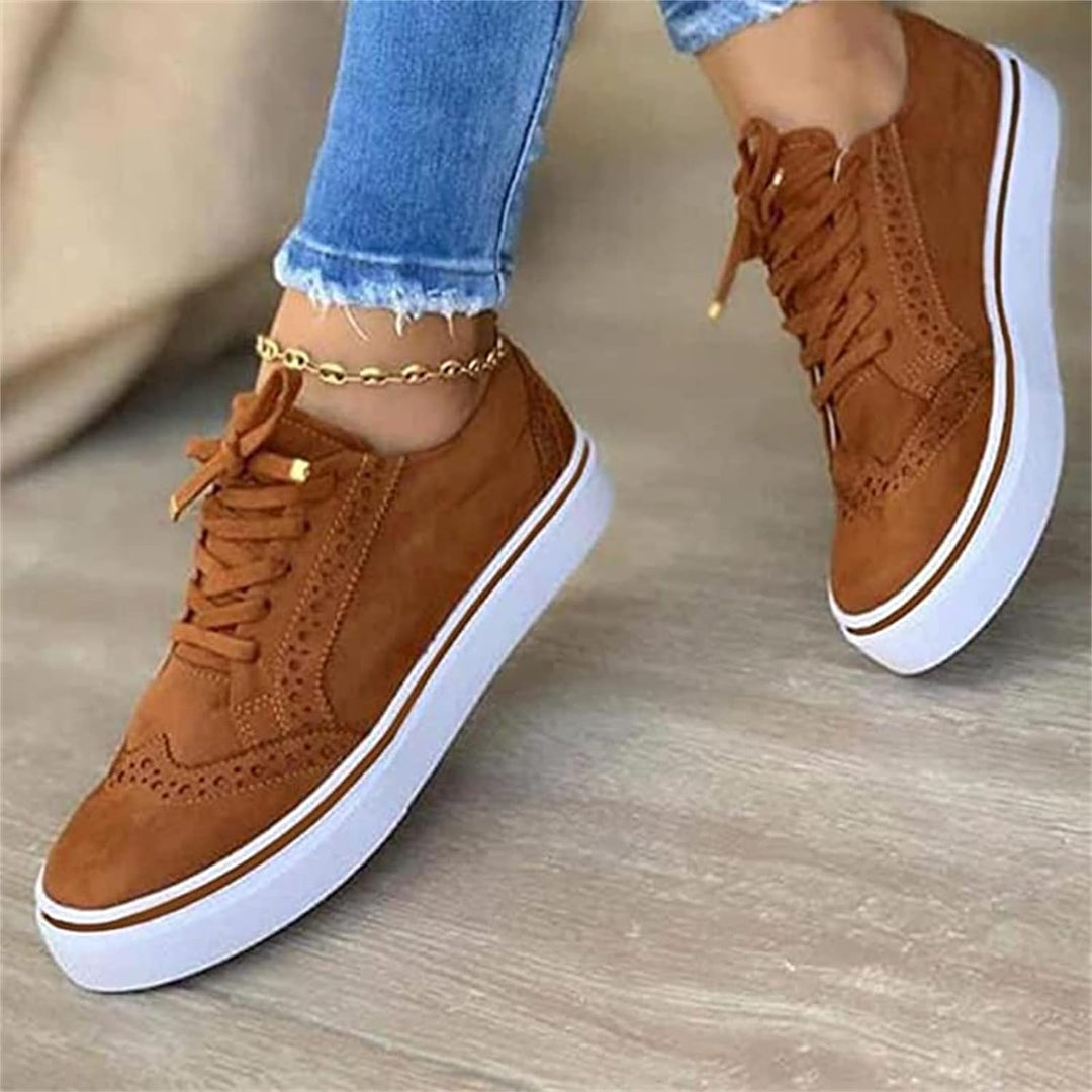 Hochwertige Damen-Laufschuhe aus Leder mit orthopädischem Komfort, Seitenansicht, ideal für stilvolle Frauen.