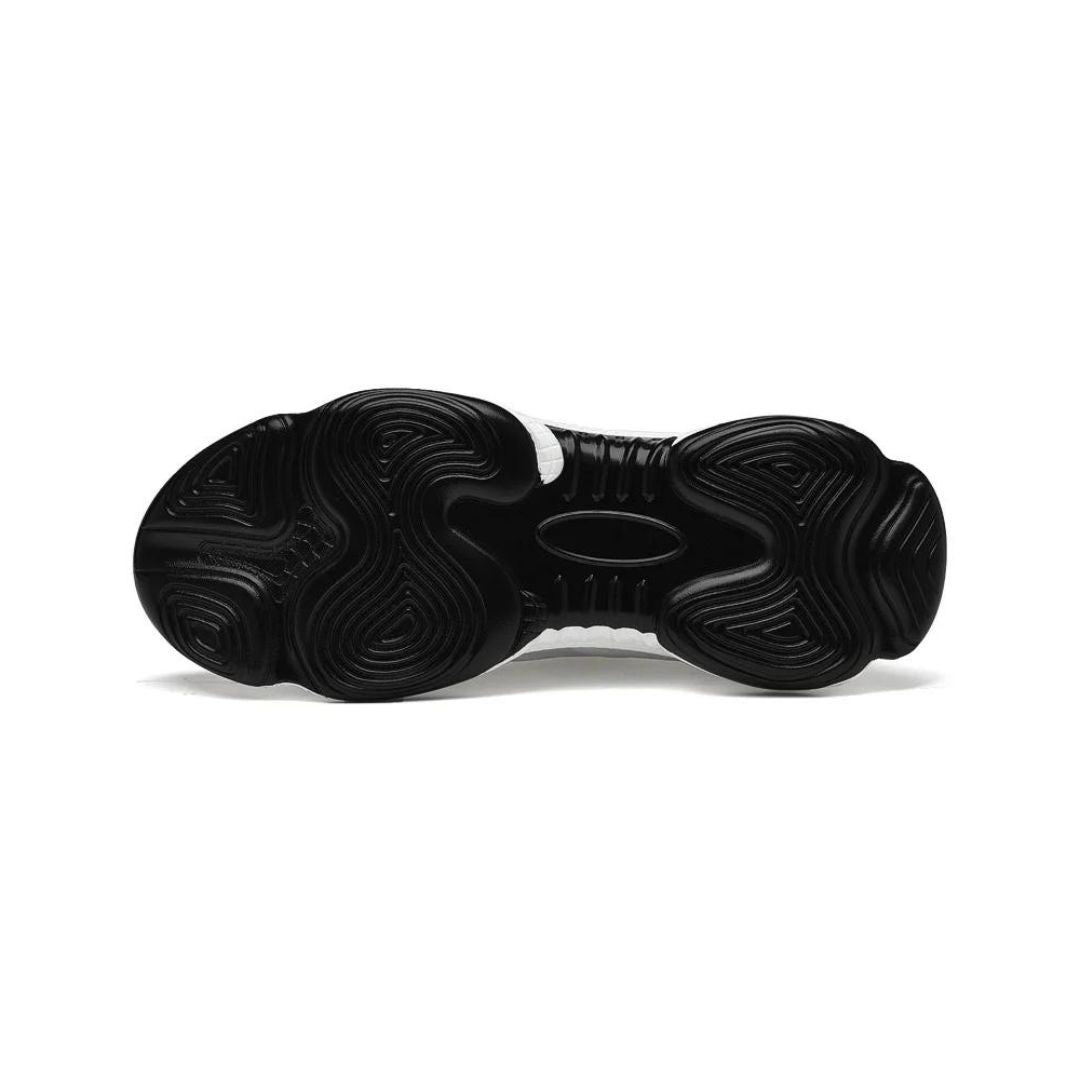 "Höhenverleihende Herren Sportschuhe, weiß, atmungsaktiv, leicht, erhöht bis 5 cm; ideales Design für Sport und Alltag."