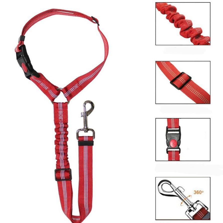 Hunde Auto Sicherheitsgurt, verstellbar, vielseitige Farben, 360-Grad-Karabiner, für sichere und bequeme Autofahrten.