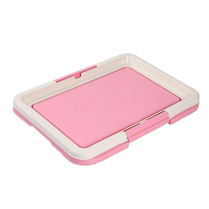 "Hunde-WC Indoor mit rutschfester, hygienischer Matte für Welpentoilette, ideal für kleine Hunde, in Blau oder Rosa."