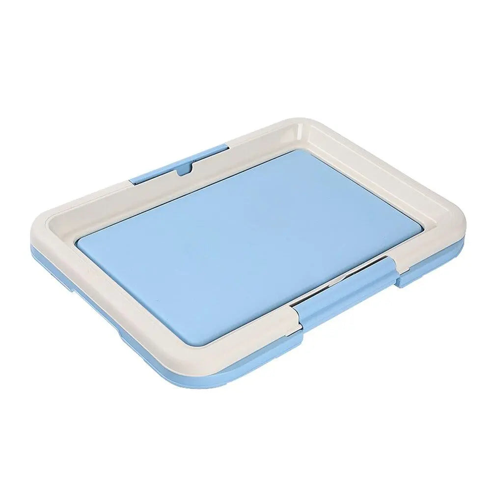 "Hunde-WC Indoor mit rutschfester, hygienischer Matte für Welpentoilette, ideal für kleine Hunde, in Blau oder Rosa."
