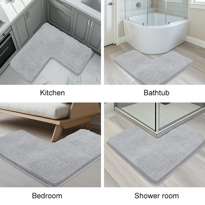 Tapis de douche antidérapant en forme de L