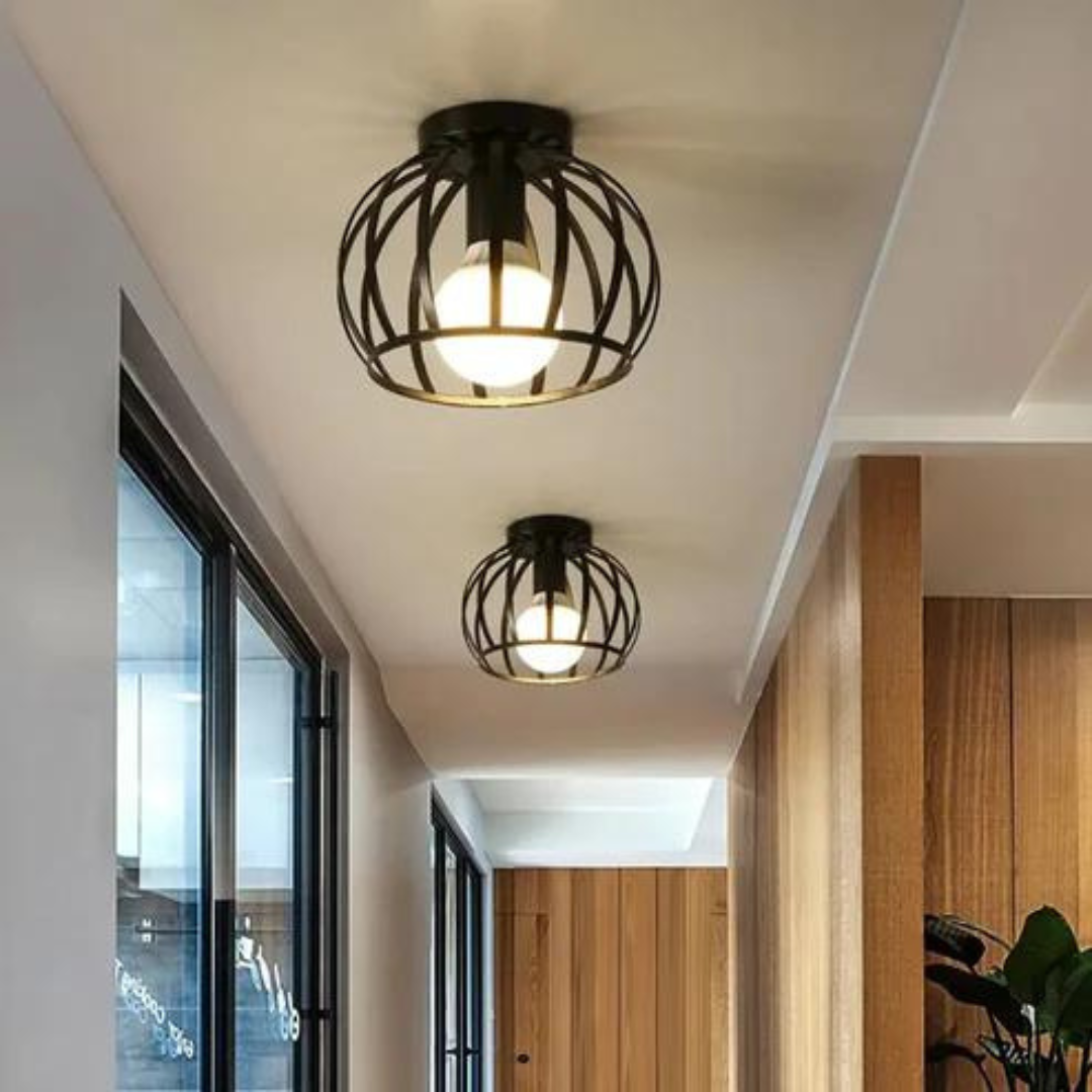 "Industrielle Deckenleuchte in offenem Design, schwarz, für modernes Wohnzimmer, elegante Beleuchtungskörper"