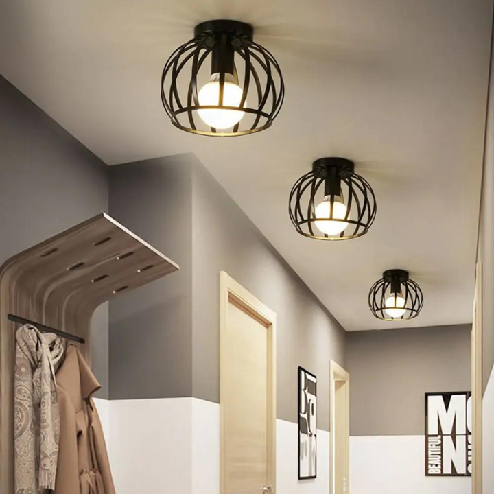 "Industrielle Deckenleuchte in offenem Design, schwarz, für modernes Wohnzimmer, elegante Beleuchtungskörper"
