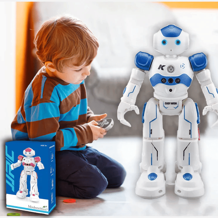 "Interaktiver blauer/rosa Bildungsroboter NovaBot tanzt und lernt, fördert Spiel und Bildung bei Kindern."