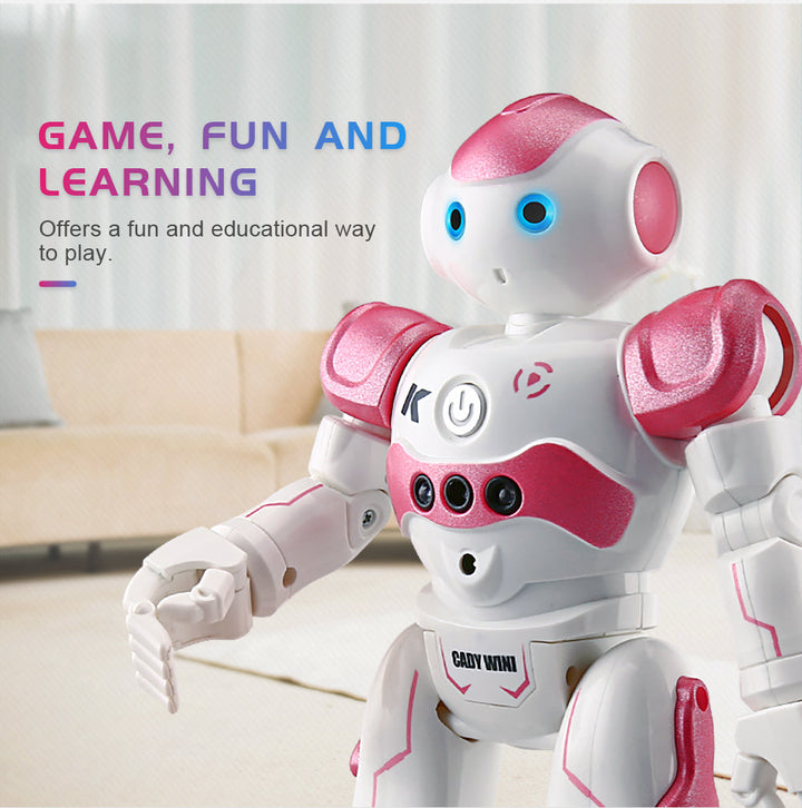 "Interaktiver blauer/rosa Bildungsroboter NovaBot tanzt und lernt, fördert Spiel und Bildung bei Kindern."