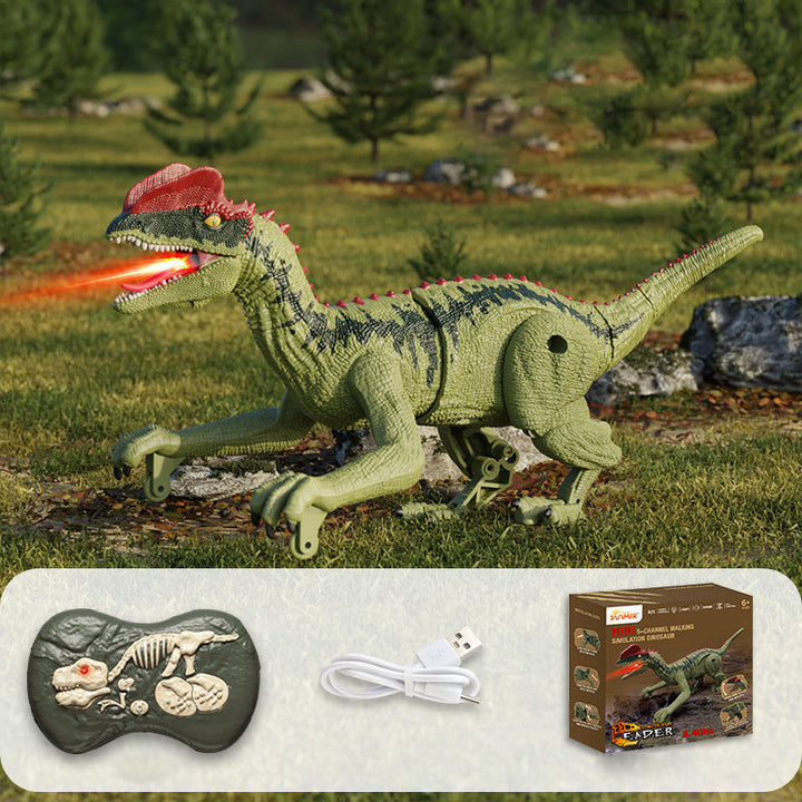Interaktiver Dino-Spielzeug mit Nebel, LED, lebensechten Bewegungen für Kinder - Abenteuer im prähistorischen Stil.