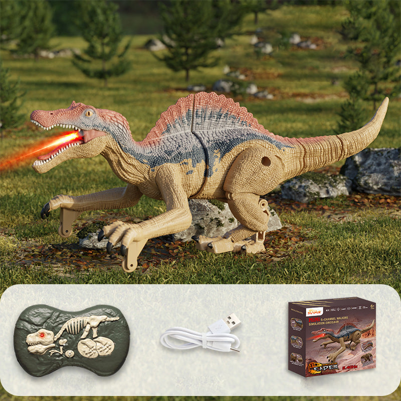 Interaktiver Dino-Spielzeug mit Nebel, LED, lebensechten Bewegungen für Kinder - Abenteuer im prähistorischen Stil.