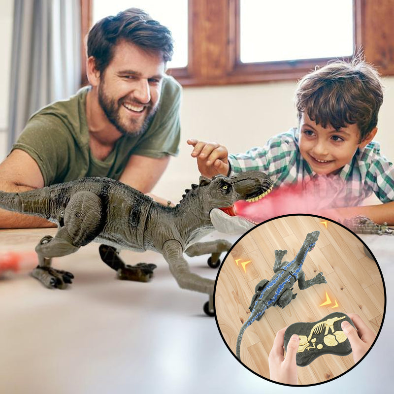 Interaktiver Dino-Spielzeug mit Nebel, LED, lebensechten Bewegungen für Kinder - Abenteuer im prähistorischen Stil.