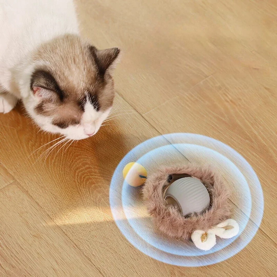 "Interaktiver Katzen-Spielball mit beweglichem Schwanz, fördert Jagdinstinkt, sicher & langlebig für stundenlangen Spielspaß"