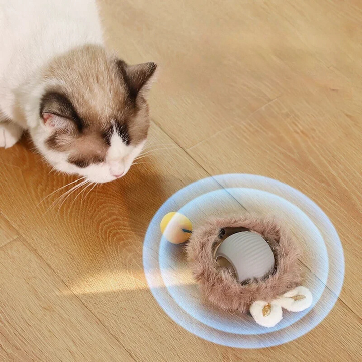 "Interaktiver Katzen-Spielball mit beweglichem Schwanz, fördert Jagdinstinkt, sicher & langlebig für stundenlangen Spielspaß"