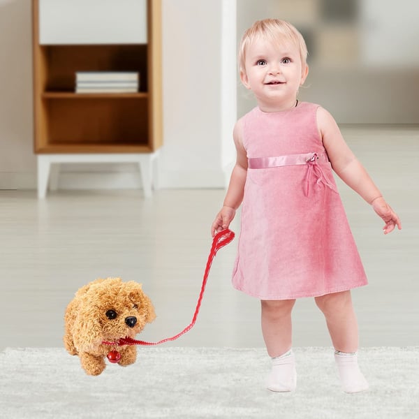 Interaktiver Plüschhund für Kinder, schwanzwedelnd und laufend, realistisches Design, idealer Spielkamerad, tierisch süß.