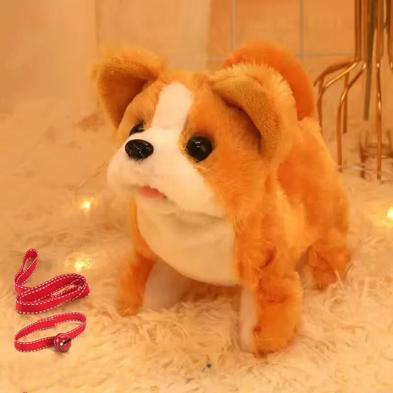 "Interaktiver Roboterhund BarkyBot, Spielzeug mit Felloptik, bellt und wedelt, ideal für Kinder ab 2 Jahren."