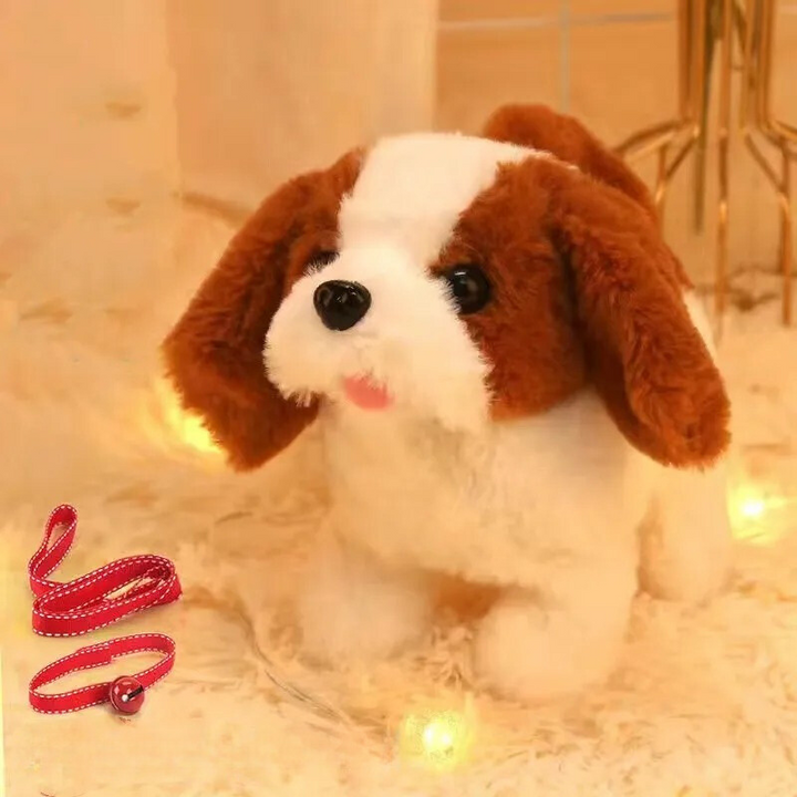 "Interaktiver Roboterhund BarkyBot, Spielzeug mit Felloptik, bellt und wedelt, ideal für Kinder ab 2 Jahren."