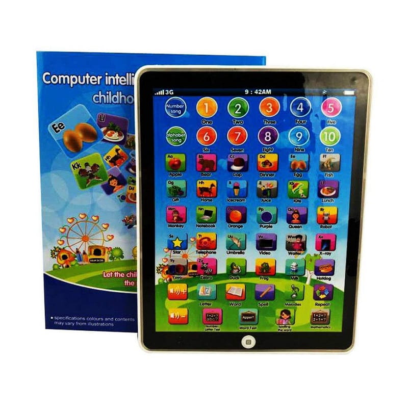 "Interaktives 7,5-Zoll Lern-Tablet für Kleinkinder, rosa oder blau, kindgerechtes Design, mit Tönen, Zahlen und Musik"