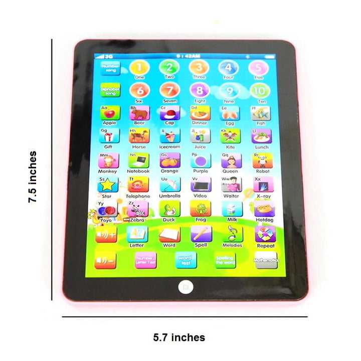 "Interaktives 7,5-Zoll Lern-Tablet für Kleinkinder, rosa oder blau, kindgerechtes Design, mit Tönen, Zahlen und Musik"