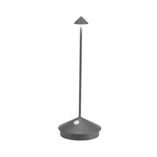 "Kabellose dimmbare LED-Tischleuchte, wasserfest, modernes Design, geeignet für drinnen und draußen, schlank und stilvoll."