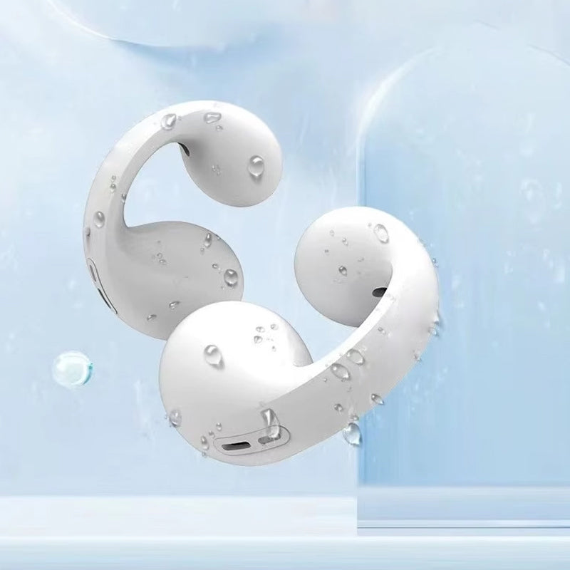"Kabelloses Bluetooth Sport-Headset, ergonomisch, wasserfest, Schwarz oder Weiß, ideal für Training und Klanggenuss"
