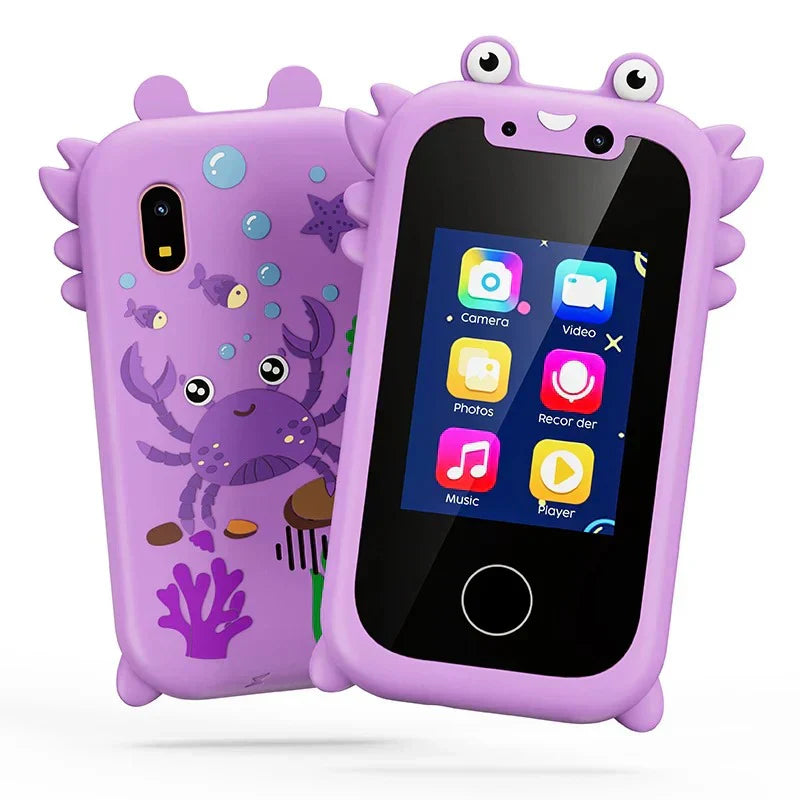 "Kinder Lern-Smartphone mit Touchscreen, Musikfunktion, zwei Kameras und robustem, buntem Design für kreatives Lernen"