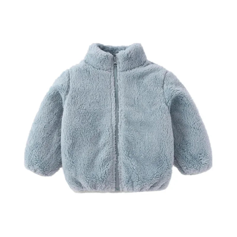 "Kinderjacke Herbst Winter: Weich, bequem, farbenfroh; ideal für kalte Tage, erhältlich in vielfältigen Farben."