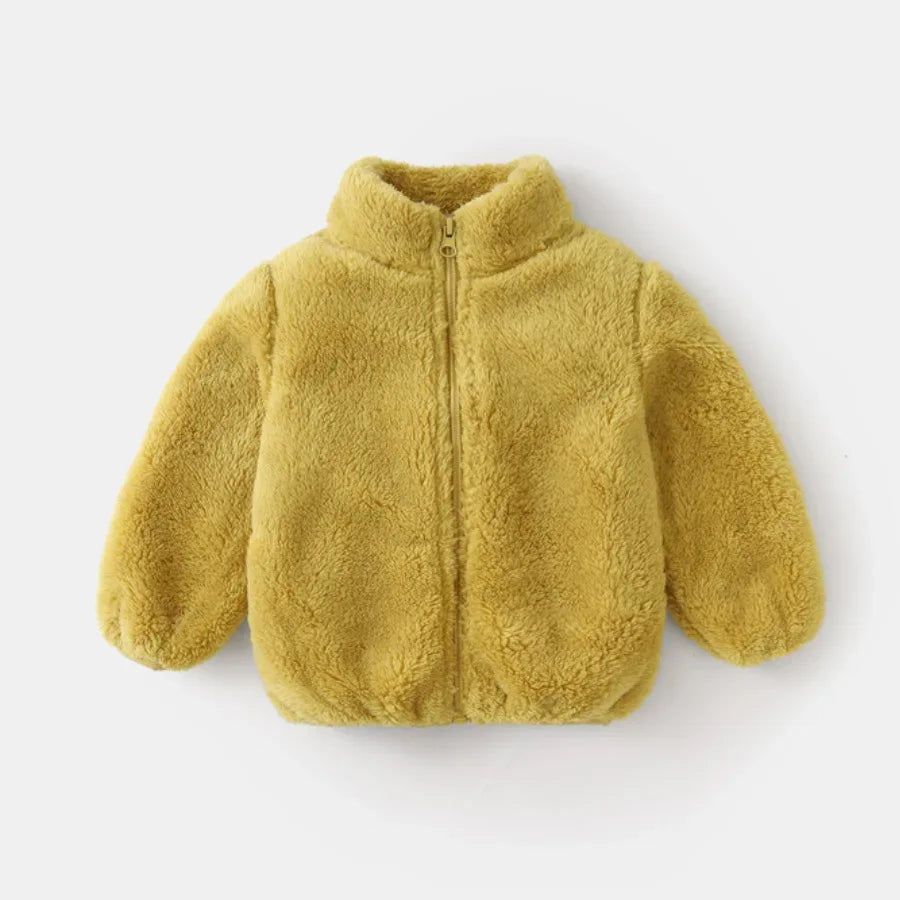 "Kinderjacke Herbst Winter: Weich, bequem, farbenfroh; ideal für kalte Tage, erhältlich in vielfältigen Farben."