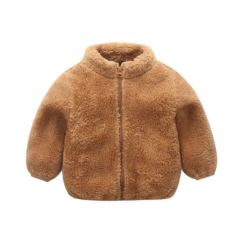 "Kinderjacke Herbst Winter: Weich, bequem, farbenfroh; ideal für kalte Tage, erhältlich in vielfältigen Farben."