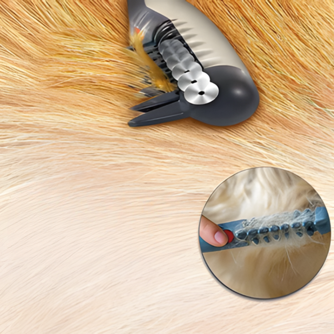 "Knotenfreier Haustier-Trimmer, ideal für sanfte und schmerzfreie Fellpflege, für alle Haustier-Fellarten geeignet."