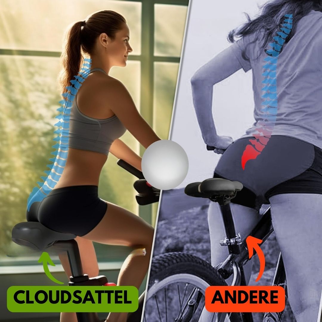 "Komfortabler, reflektierender Fahrradsattel in Schwarz, wetterbeständig, mit optimaler Belüftung für schmerzfreies Fahren."