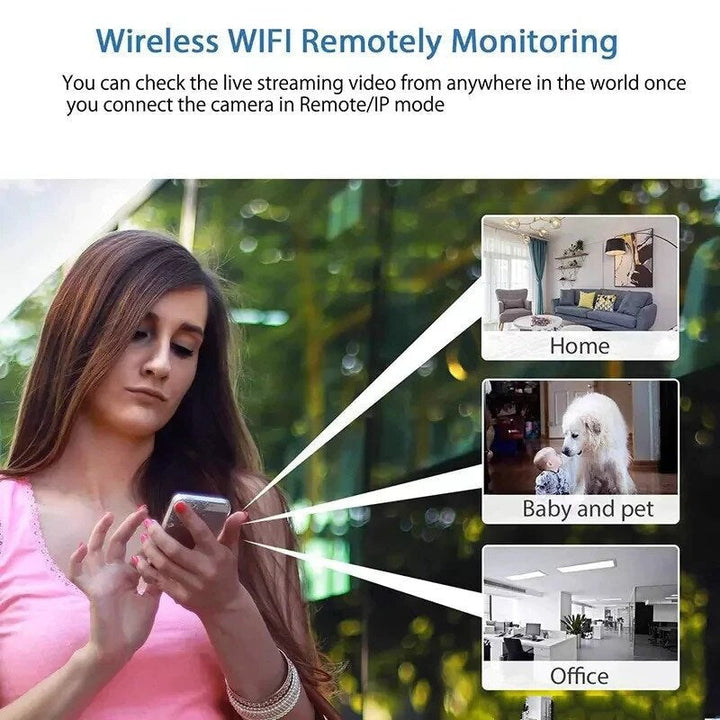 "Kompakte 1080p HD WLAN-Kamera mit diskretem Design, ideal zur unauffälligen Überwachung und Installation in jeder Umgebung."