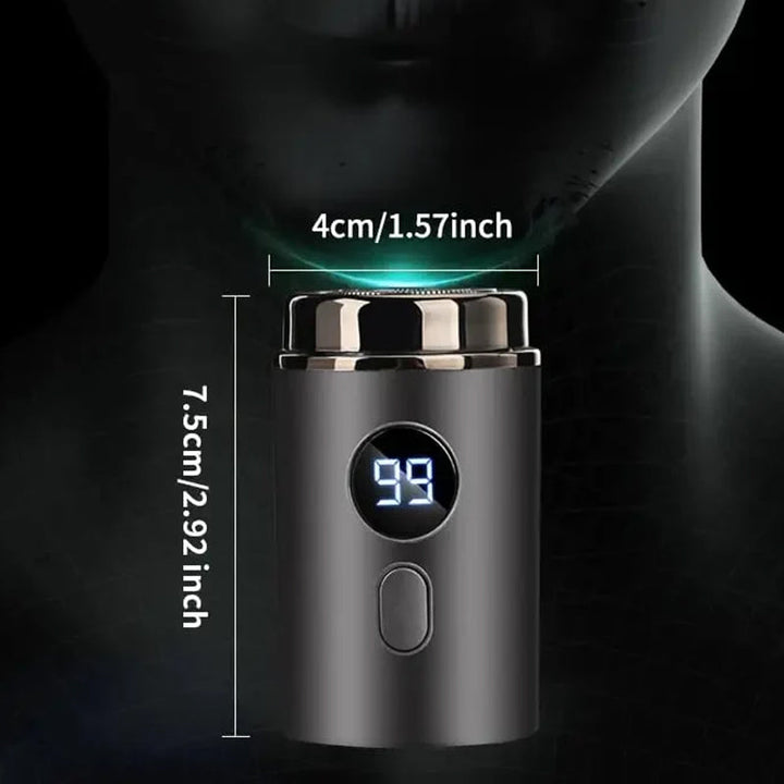 "Kompakter elektrischer Rasierer, Avocado Grün & Stjern Silber, USB-C, für Reisen, wasserdicht, hygienisch waschbar."