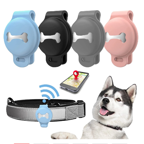 Kompakter GPS-Tracker für Hunde, Echtzeit-Standort, leicht am Halsband anzubringen, farbenfroh und effizient.