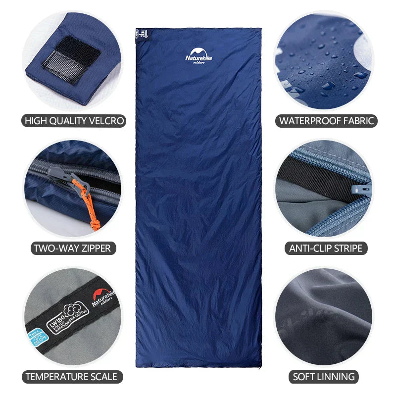 "Kompakter, leichter Schlafsack mit optimaler Wärmeisolierung, ideal für Camping und Festivals."