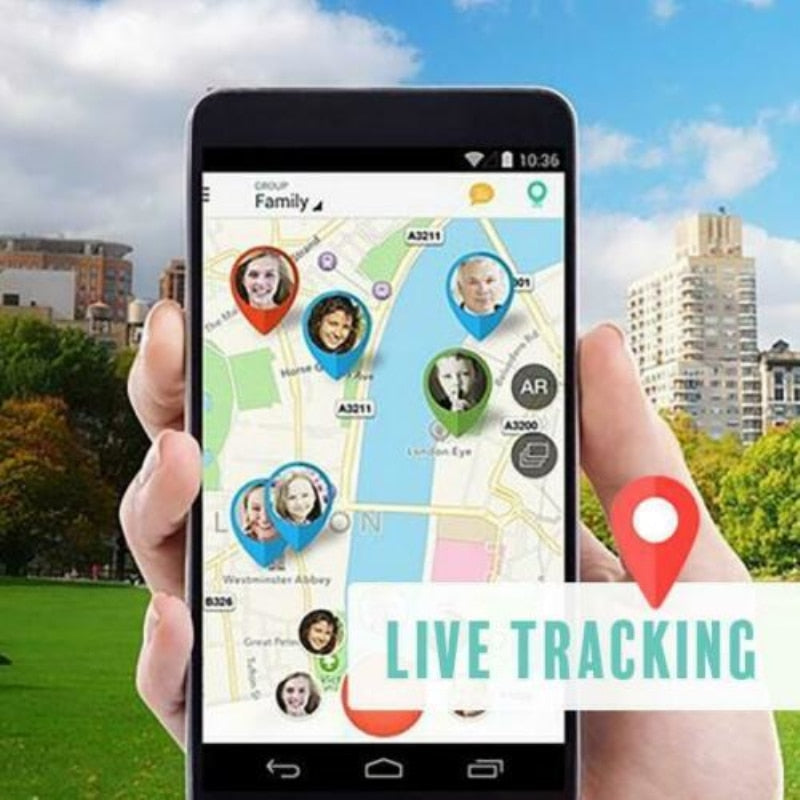Kompakter Mini GPS-Tracker für Kinder, Haustiere; erhältlich in Blau, Grün, Rosa, Schwarz; bietet diskrete Sicherheit.