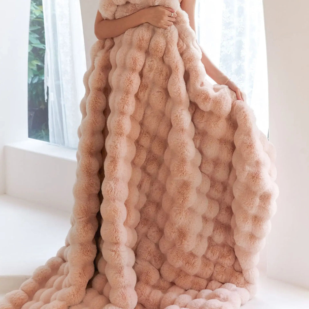 "Kuschelplüschdecke Beige, weich & gemütlich, samtiges Plüschmaterial, ideal für Wohn- & Schlafzimmer, Home & Decor"