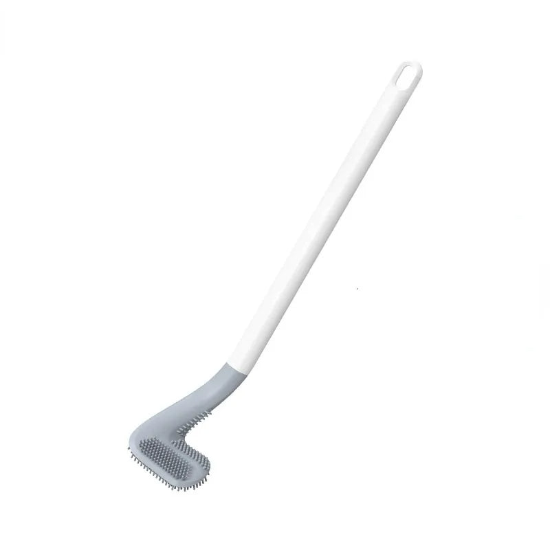 L-förmige Toilettenbürste aus TPR, flexibel, in Blau, Grün, Schwarz, Weiß, für effiziente Reinigung und Sauberkeit.