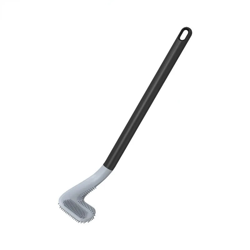 L-förmige Toilettenbürste aus TPR, flexibel, in Blau, Grün, Schwarz, Weiß, für effiziente Reinigung und Sauberkeit.