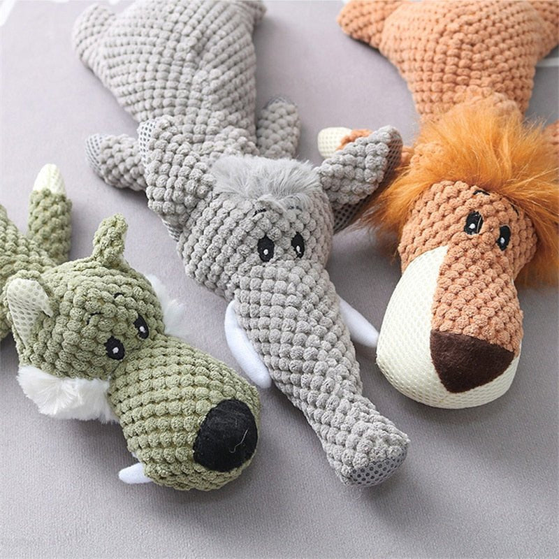 "Langlebiges Hundespielzeug Elefant aus Plüsch, ideal für kräftige Kauer, fördert Maulgesundheit."