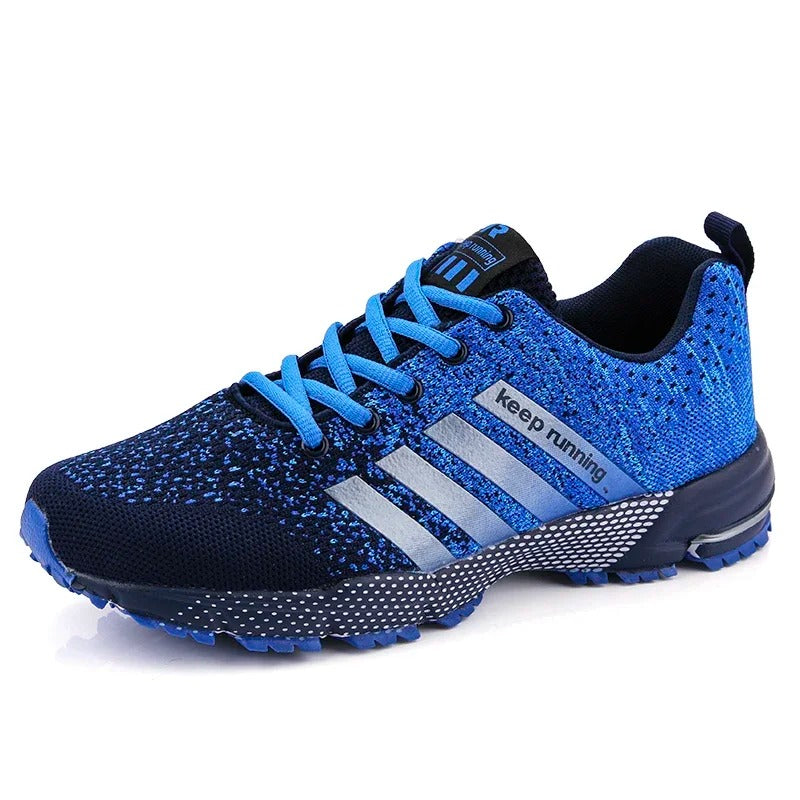 "Laufschuhe aus atmungsaktivem Material, leicht, mit stilvollem Design in Blau und optimaler Dämpfung für Komfort beim Laufen