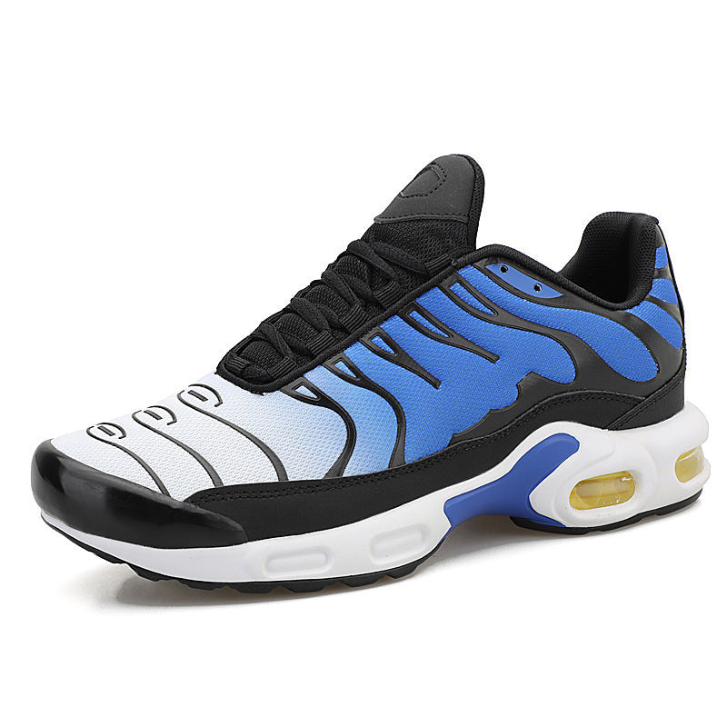 "Laufschuhe mit Air Cushion, schwarz-grau, für Komfort & Stil, rutschfeste Sohle, gepolsterte Innensohle, ideal für Sport."