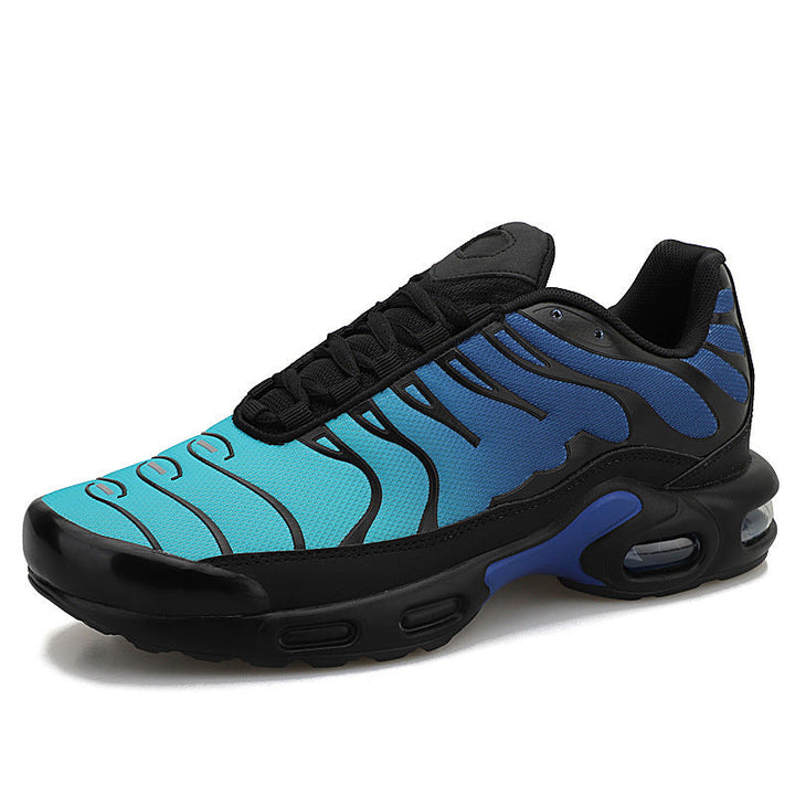 "Laufschuhe mit Air Cushion, schwarz-grau, für Komfort & Stil, rutschfeste Sohle, gepolsterte Innensohle, ideal für Sport."