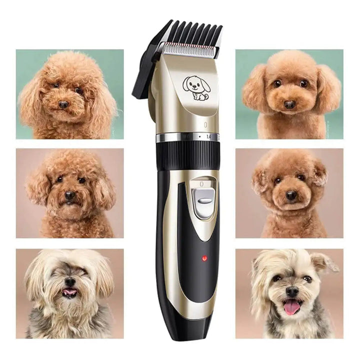 "Lautloser Felltrimmer für Hunde, flüsterleise, effizient, sanfte Schneideklingen, lange Akkulaufzeit, einfache Reinigung."
